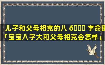 儿子和父母相克的八 🐎 字命理「宝宝八字大和父母相克会怎样」